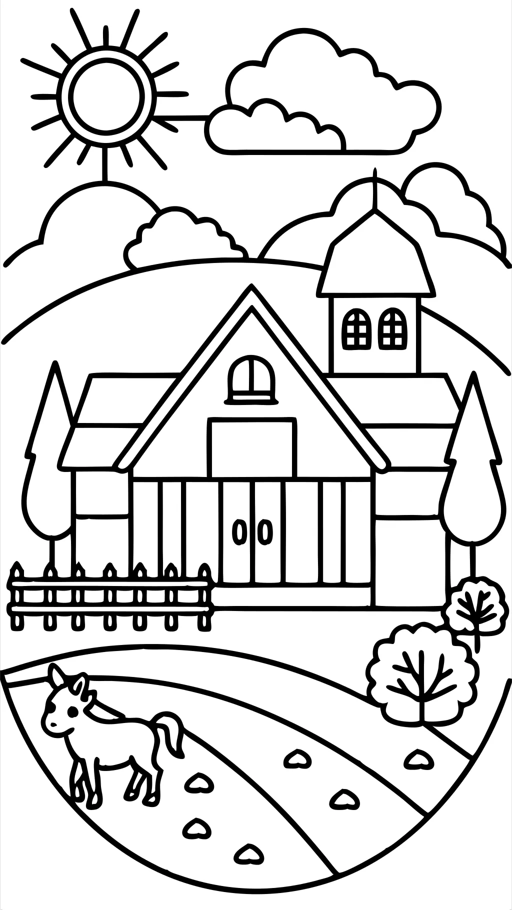 coloriages de la maison de ferme